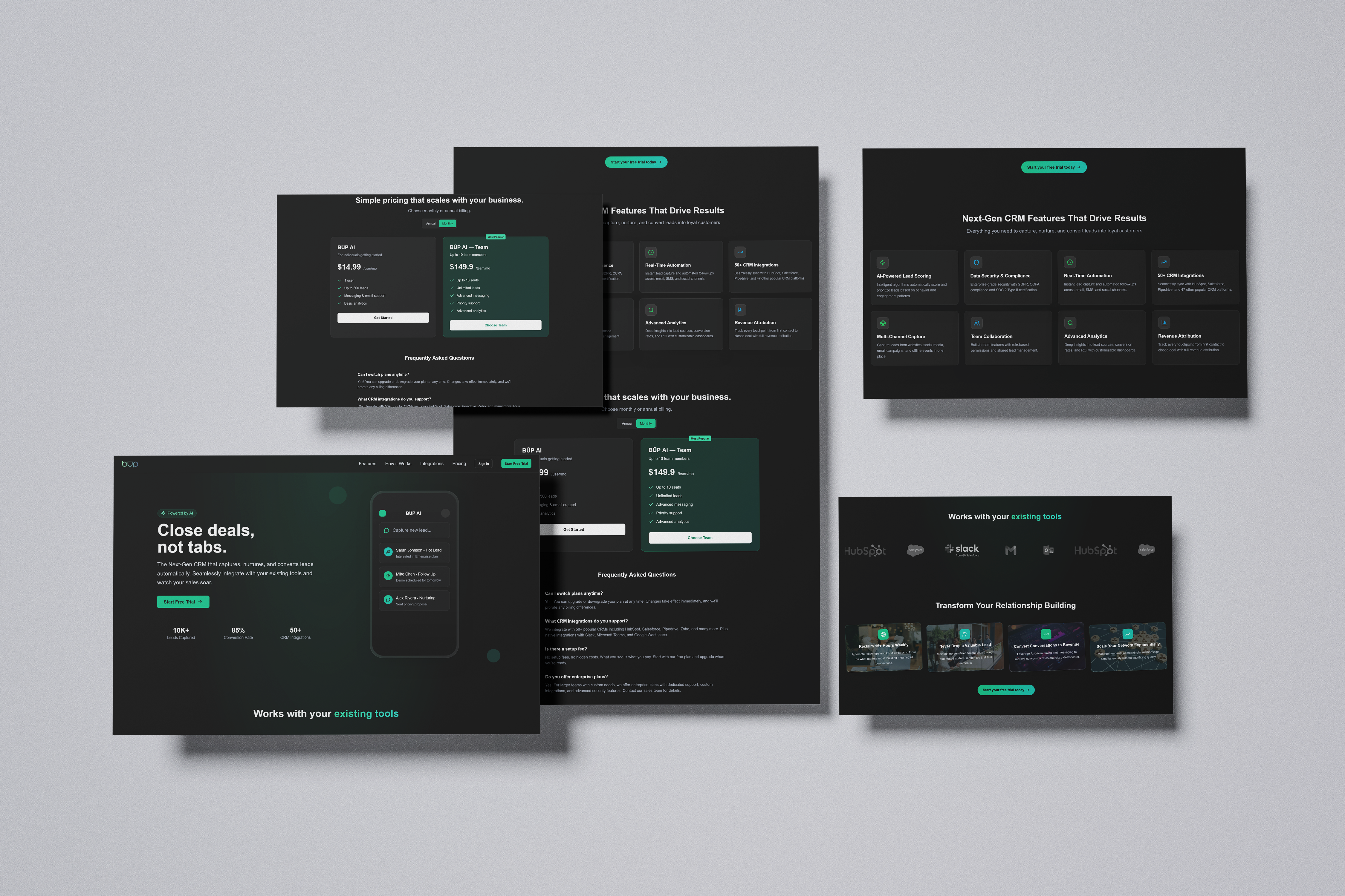BUP Cards Website Mockup